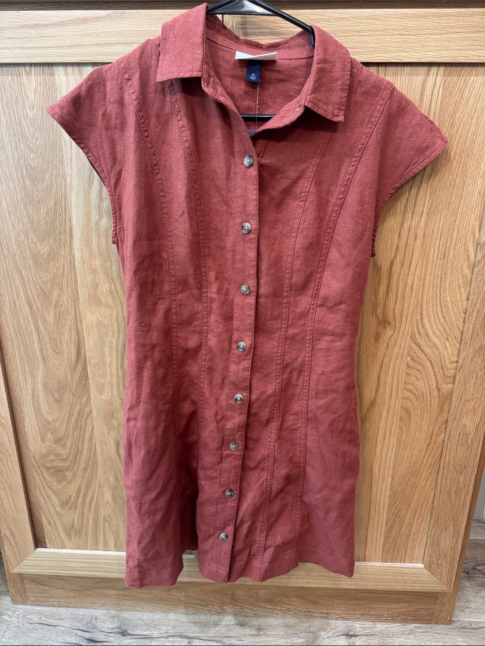 Universal Thread Rust Button-Front Mini Dress